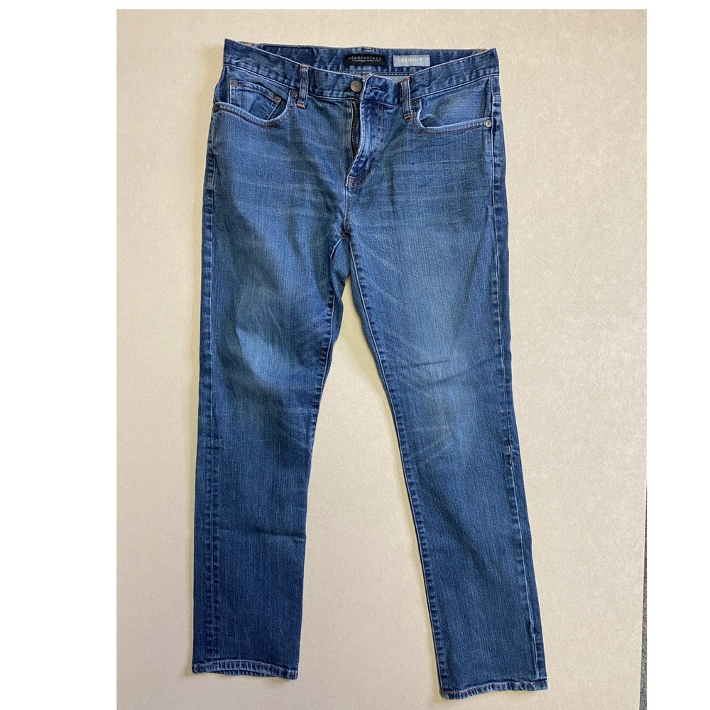 Aeropostale Skinny Jeans Medium Wash Blue Denim 30x30 Stretch Mens